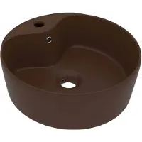 vidaXL -Waschbecken mit Landung 36x13 cm Keramik Matt Dunkelbraun