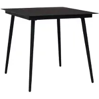 vidaXL Table de jardin noire 80x80x74 cm acier et verre