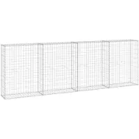 vidaXL Schanskorf Wand mit Deckel 300x30x100 cm verzinkter Stahl