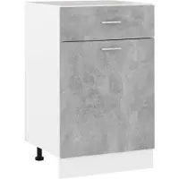vidaXL Armoire basse à tiroirs Lyon gris béton 50x46x81,5 cm Bois composite