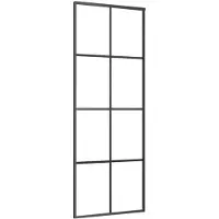 vidaXL Porte coulissante aluminium et verre ESG 76x205 cm noir