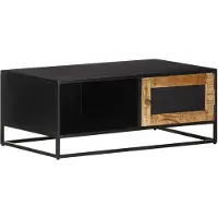 vidaXL Table basse 90x50x35 cm Bois de manguier rugueux