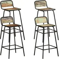 vidaXL Chaises de bar 4 pcs. Vieux bois massif