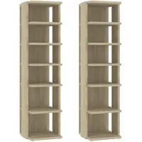 vidaXL Armoires à chaussures 2 pcs Chêne Sonoma 27,5x27x102 cm