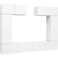 vidaXL Ensemble de 6 meubles TV blanc en bois composite