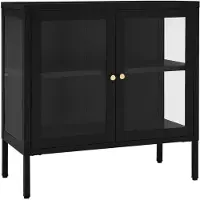 vidaXL Sideboard Noir 70x35x70 cm Acier et verre