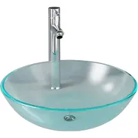 vidaXL Robinet de lavabo de salle de bains Garniture de vidage en verre mat