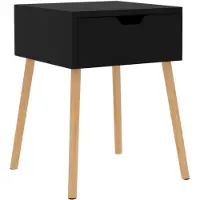 vidaXL Table de chevet Noir brillant 40x40x56 cm Bois d'ingénierie
