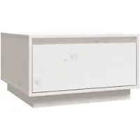 vidaXL Table basse blanche 55x56x32 cm pin massif