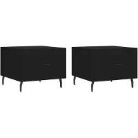 vidaXL Tables basses 2 pièces noir 50x50x40 cm bois composite