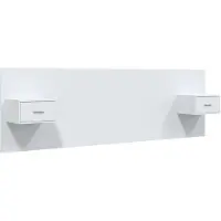 vidaXL Tête de lit avec chevets Blanc Bois composite