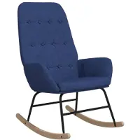 vidaXL Chaise à bascule Bleu Tissu