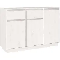 vidaXL Sideboard Blanc 110x34x75 cm Pin massif
