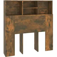 vidaXL Tête de lit avec étagères chêne fumé 100x19x103,5 cm