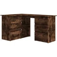 vidaXL Bureau d'angle chêne fumé 145x100x76 cm bois composite