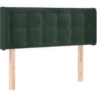 vidaXL Tête de lit avec oreilles vert foncé 93x16x78/88 cm velours