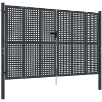 Super Merchant Portail de jardin Anthracite 300 x 175 cm Acier