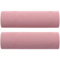vidaXL Coussins décoratifs 2 pcs Rose Ø15x50 cm Velours