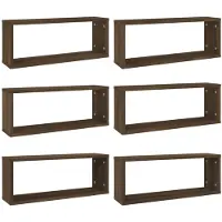 vidaXL Étagères murales cube 6 pcs Chêne marron Bois d’ingénierie