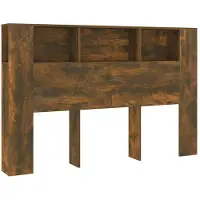 vidaXL Tête de lit avec étagères chêne fumé 160x18,5x104,5 cm