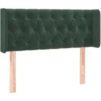 vidaXL Tête de lit avec oreilles vert foncé 93x16x78/88 cm velours