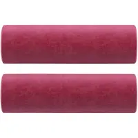 vidaXL Coussins décoratifs lot de 2 Rouge bordeaux Ø15x50 cm Velours
