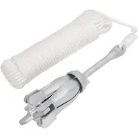 vidaXL Ancre pliante avec corde argent 6 kg fonte galvanisée à chaud