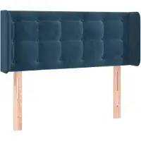 vidaXL Tête de lit avec oreilles bleu foncé 93x16x78/88 cm velours
