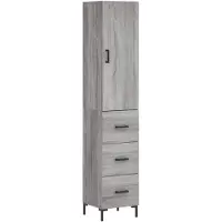 vidaXL Highboard Gris Sonoma 34,5x34x180 cm Matériau dérivé du bois