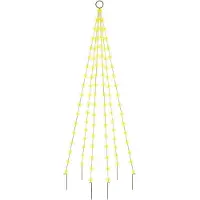 vidaXL Flagmpole Weihnachtsbaum 108 LEDs warm weiß 180 cm