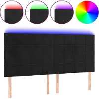 vidaXL Tête de lit LED noir 160x5x118/128 cm velours