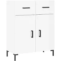 vidaXL Sideboard blanc brillant 69,5x34x90 cm Bois composite