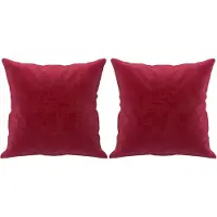 vidaXL Coussins décoratifs lot de 2 Rouge bordeaux 40x40 cm Velours