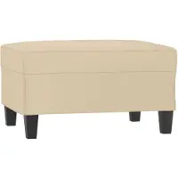 vidaXL Repose-pied Crème 70x55x41 cm Tissu microfibre