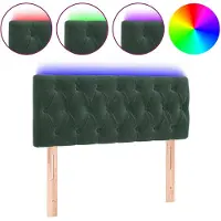 vidaXL Tête de lit LED vert foncé 100x7x78/88 cm velours