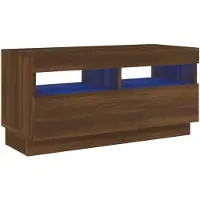 vidaXL Armoire TV avec lampes LED brun imitation chêne 80x35x40 cm