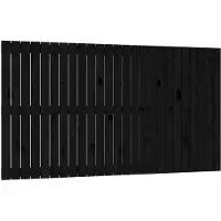 vidaXL Tête de lit murale noire 159,5x3x90 cm pin massif