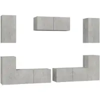 vidaXL Ensemble d'armoires TV 7 pièces gris béton Bois composite