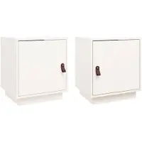 vidaXL Tables de chevet 2 pcs Blanc 40x34x45 cm Bois de pin massif
