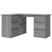vidaXL Bureau d'angle Gris Sonoma 145x100x76 cm Bois composite