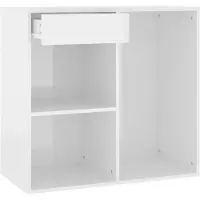 vidaXL Armoire à cosmétiques blanc brillant 80x40x75 cm Bois composite