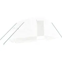 vidaXL Serre avec cadre en acier blanc 10 m² 5x2x2,3 m