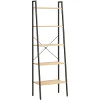vidaXL Étagère sur pied 5 niveaux Marron clair et noir 56x35x174 cm