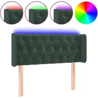 vidaXL Tête de lit LED vert foncé 103x16x78/88 cm velours