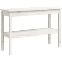 vidaXL Table console Blanc 110x40x75 cm Bois de pin solide