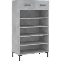 vidaXL Armoire à chaussures gris béton 60x35x105 cm bois d'ingénierie