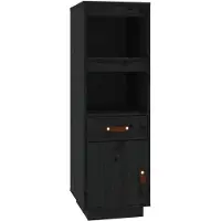 vidaXL Highboard noir 34x40x108,5 cm Pin massif
