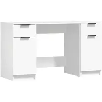 vidaXL Bureau avec armoire d'appoint Blanc Bois composite