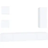 vidaXL Ensemble de 5 meubles TV blanc en bois composite