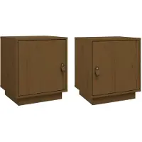 vidaXL Tables de chevet 2pcs Marron miel 40x34x45cm Bois de pin massif